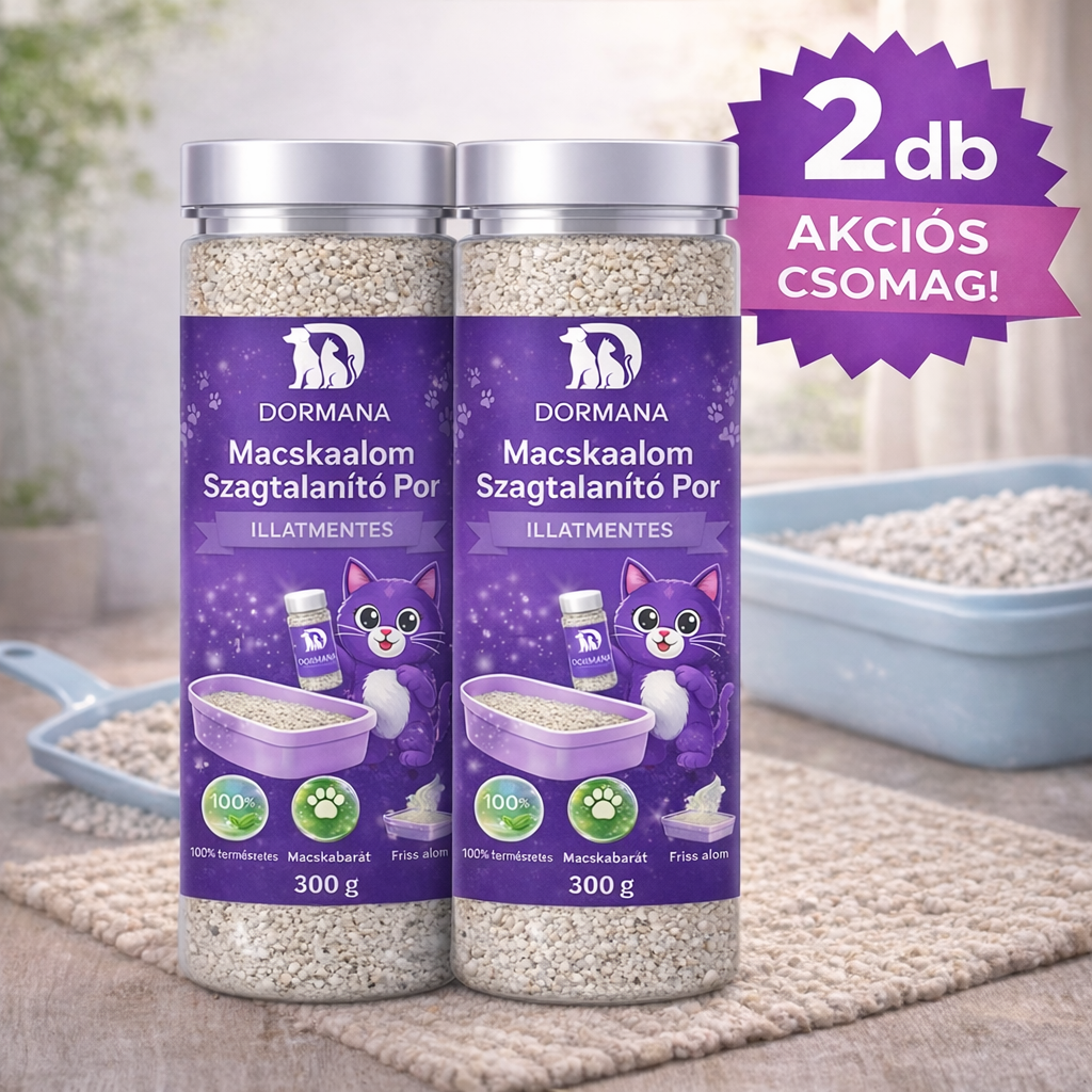 2 db Macskaalom Szagtalanító Por - 4 havi kiszerelés