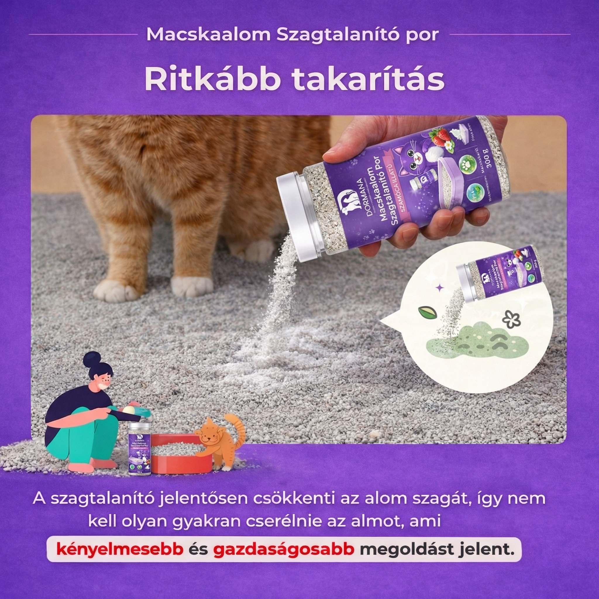 Macskaalom Szagtalanító Por