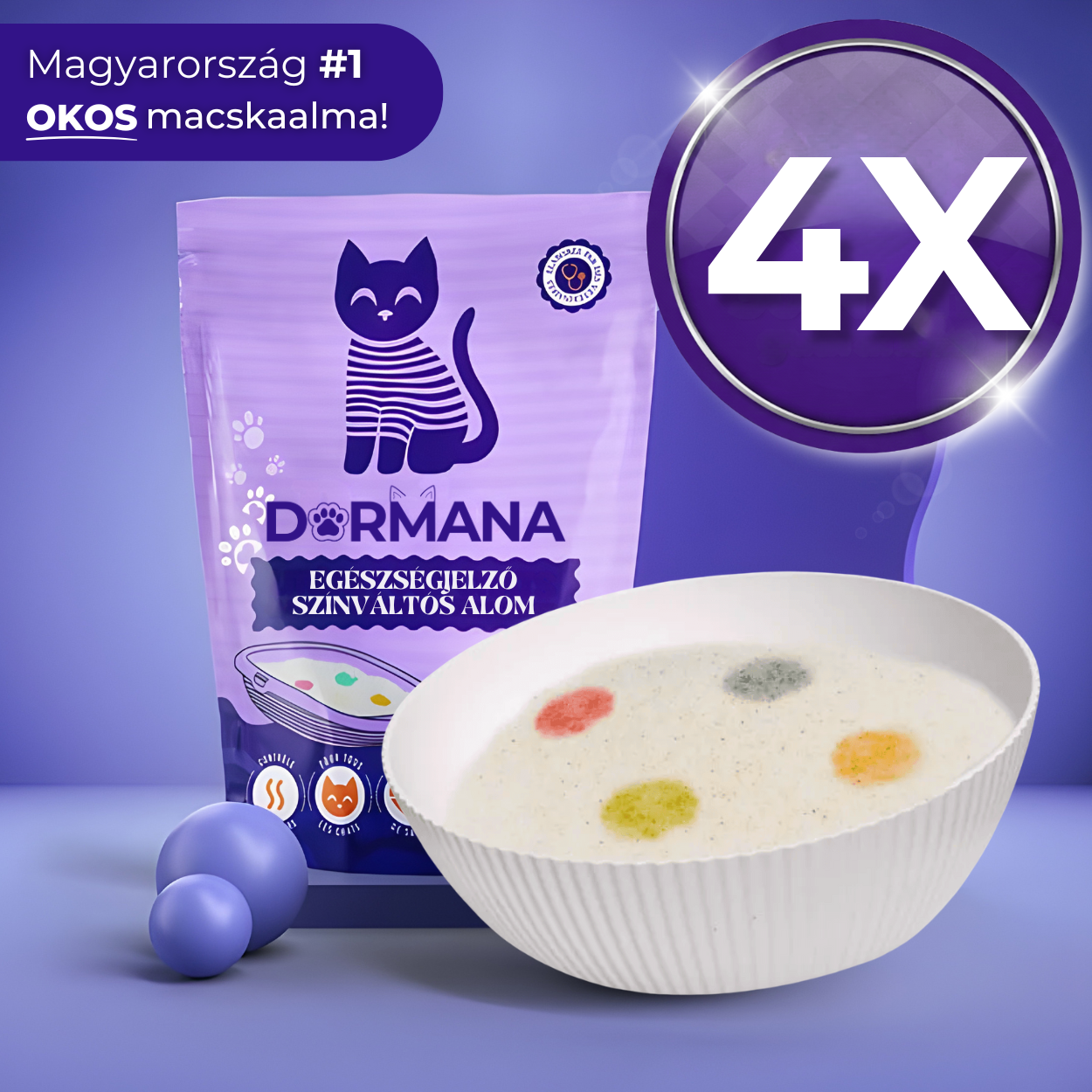 4 Zsák Egészségjelző Színváltós Okosalom (4 Havi Adag)